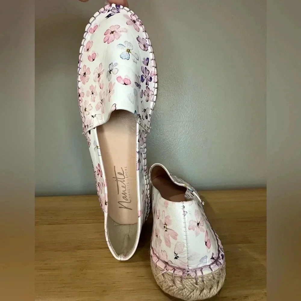 Nanette‎ Lepore floral casual slip on flat espadrilles shoes women’s 7